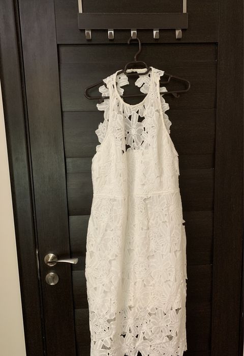 Rochie dantela subtire alba