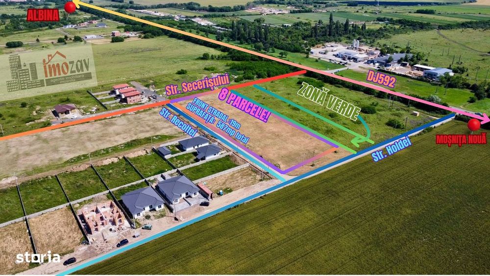 8 Parcele de teren de vânzare – Strada Recoltei (5 vǎndute - 3 rămase)