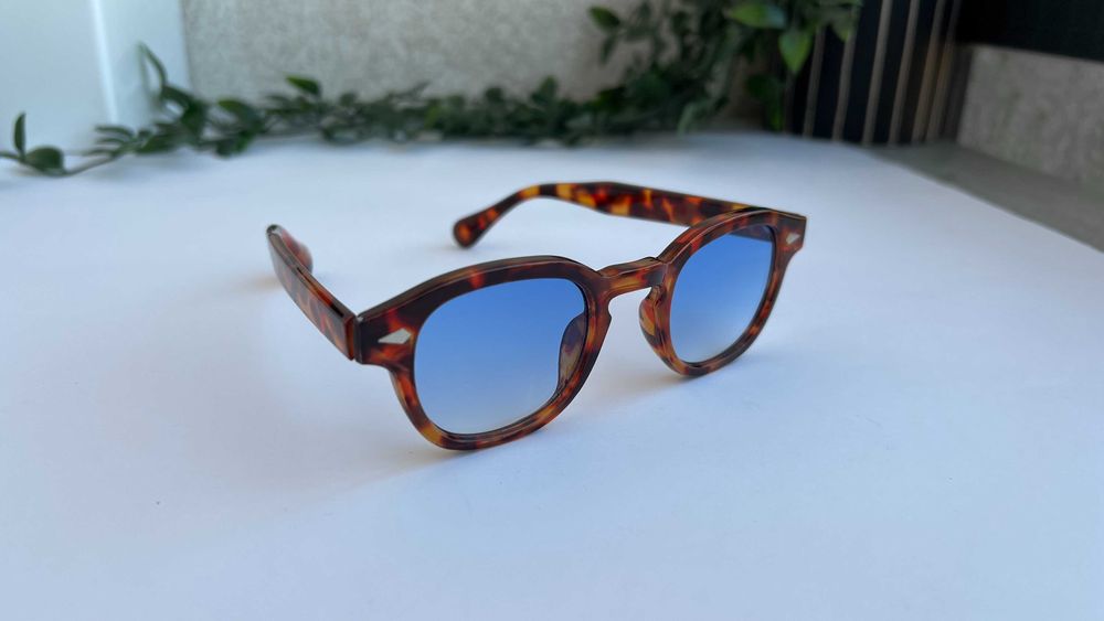 Ochelari de soare Moscot Lemtosh Rama animal print Lentile albastre