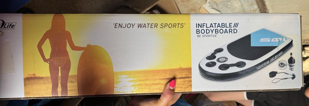 Надуваем бодиборд Q4Life дъска за сърф плувен сал