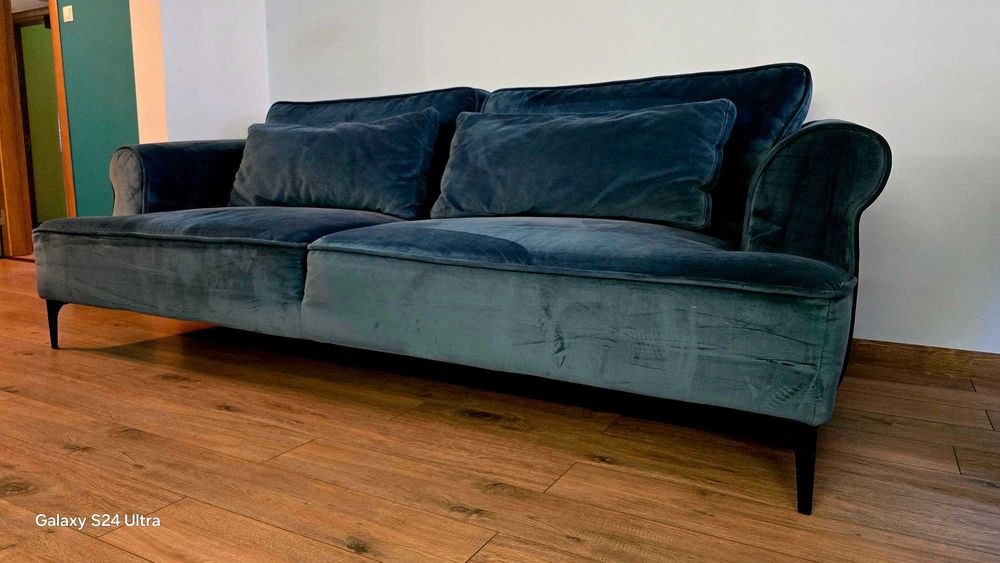 Нова цена.Дизайнерски диван Mobiladalin MANHATTAN – велур Dark Blue