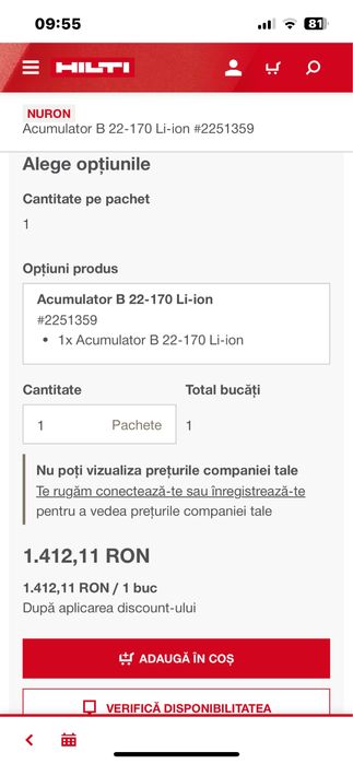Acumulatori Hilti Nuron-2,6/4,0/5,2/8,0 si 12 ah. Noi