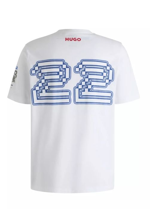 Tricouri Hugo boss -tsunoda -albastru și alb