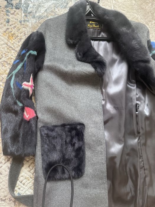 Пальто шерсть + норка