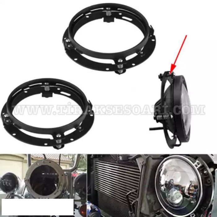 2 БРОЯ Комплект Монтажни стойки за кръгли LED фарове 7" (инча)