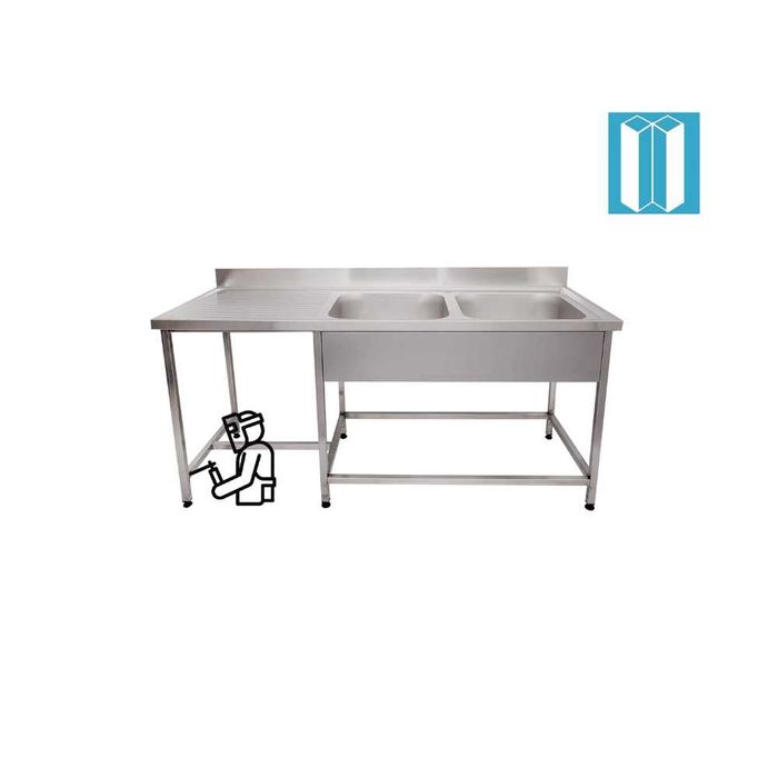 Мивка двойна с работен плот