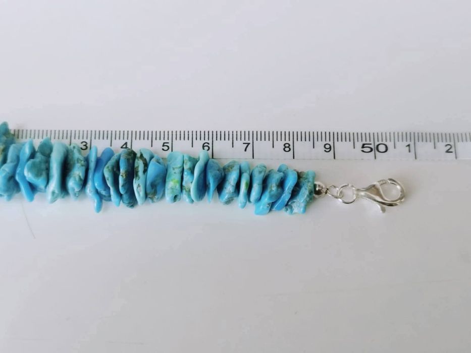 Vechi colier din pietre naturale de turcoaz, cu inchizatoare argint 925
