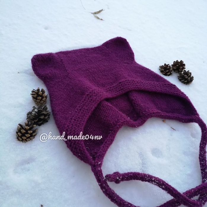 Вязаный чепчик "Мишка"