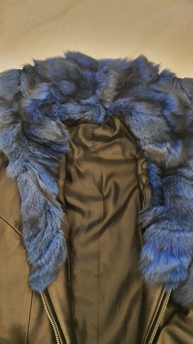 Кожено яке с яка S-M