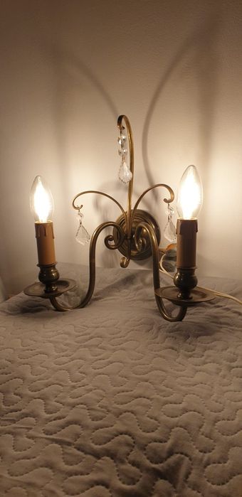 Accesoriu decor lumina vintage colectie alama cristal  Franta 1930