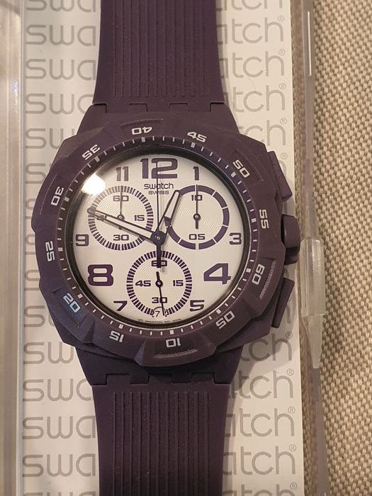 Swatch NOU 43 mm unisex ( mov- lila )