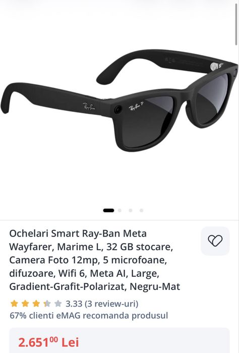 Ochelari Ray Ban Meta  Wayfarer