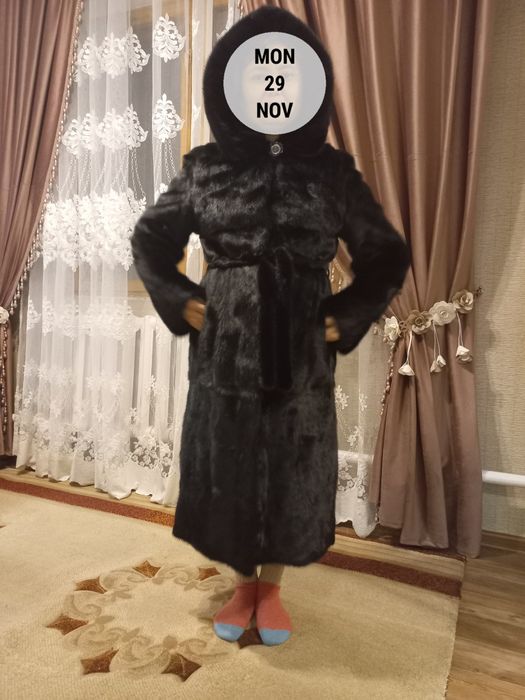 Норковая шуба с капюшоном
