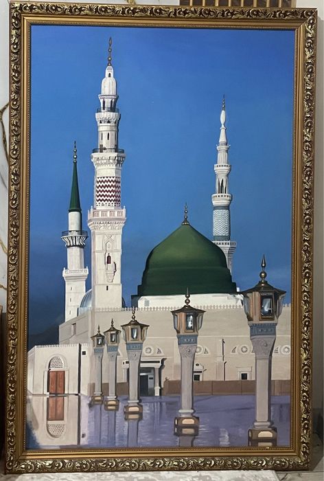 Картина с изображением мечети Пророка (Аль-Масджид ан-Набави) в Медине