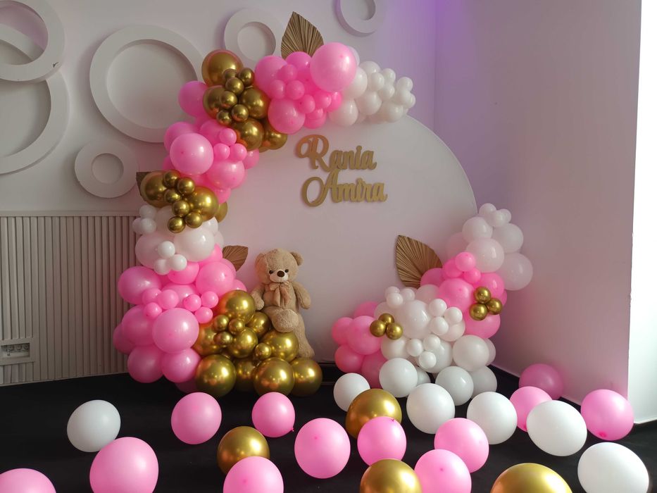 Arcada baloane aniversare Aranjamente baloane majorat/botez/zi nastere Decor baloane Panou foto Photocorner gender reveal