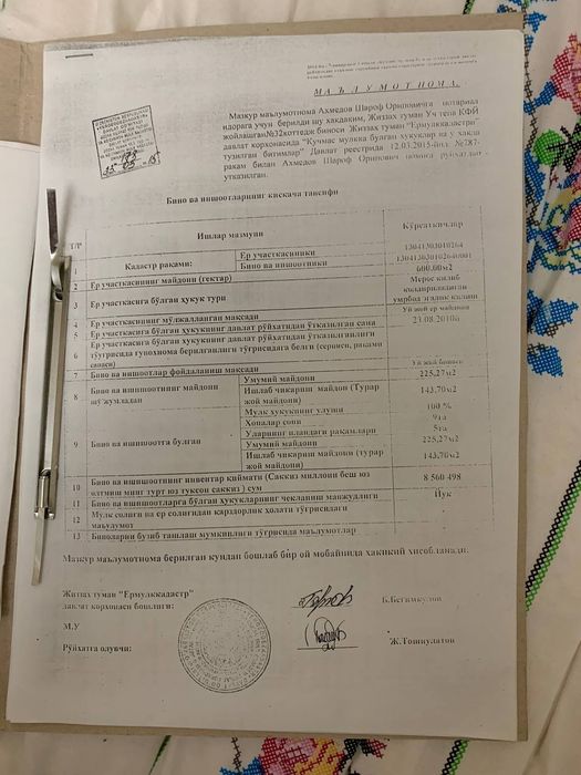 Otchoparda joylashgan 4 xonali kotej sotiladi