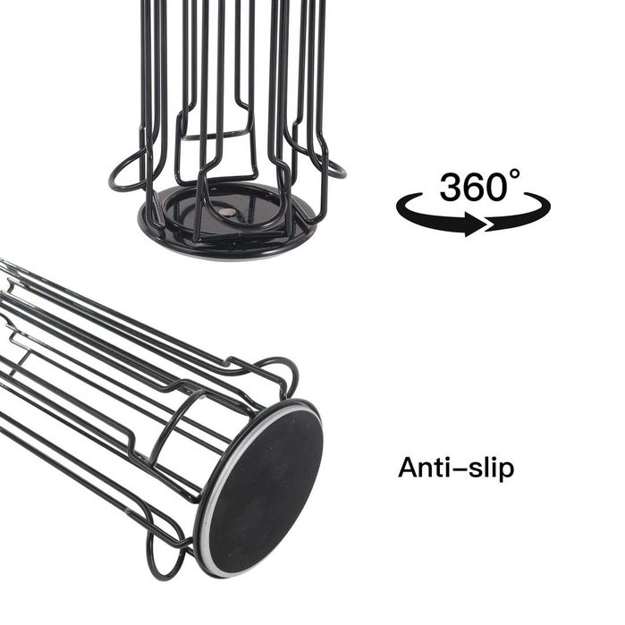 Suport Rotativ Capsule Lavazza A Modo Mio, 28 Capsule, Metalic Negru