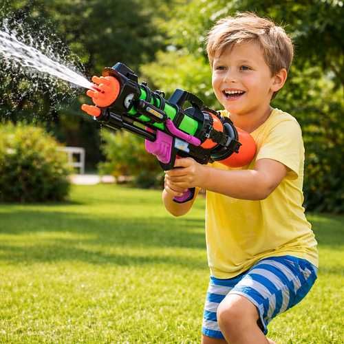 Голям воден пистолет 60 см / Водна пушка 1.25 L за деца / Водно оръжие