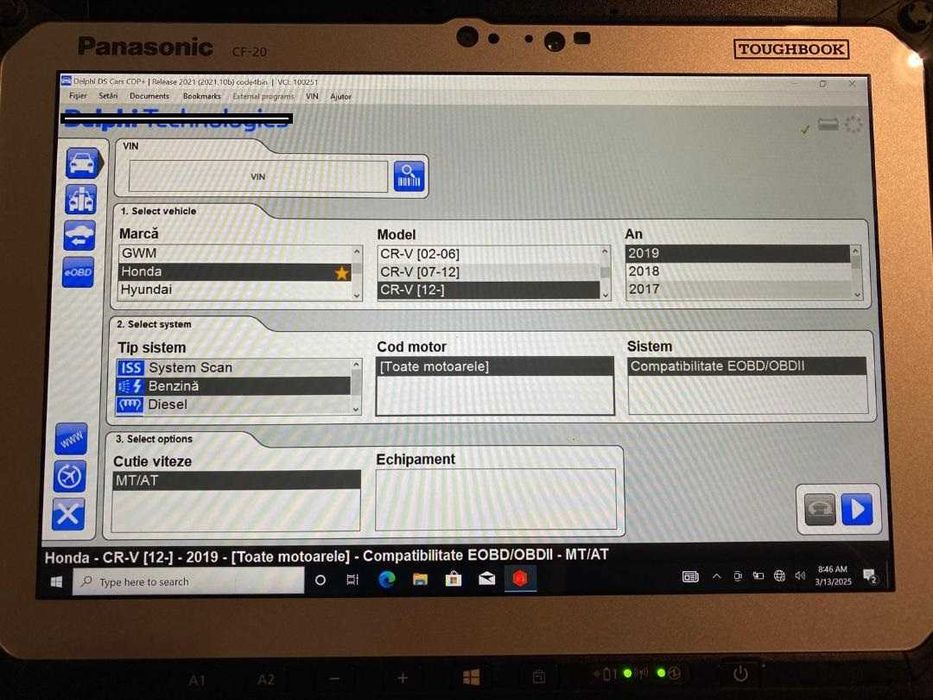 Tableta Panasonic Toughbook CF-20 8/256Gb TouchScreen, Antisoc, DUAL BOOT: Windows + Android, recomandata pentru utilizarea cu diagnozele auto,