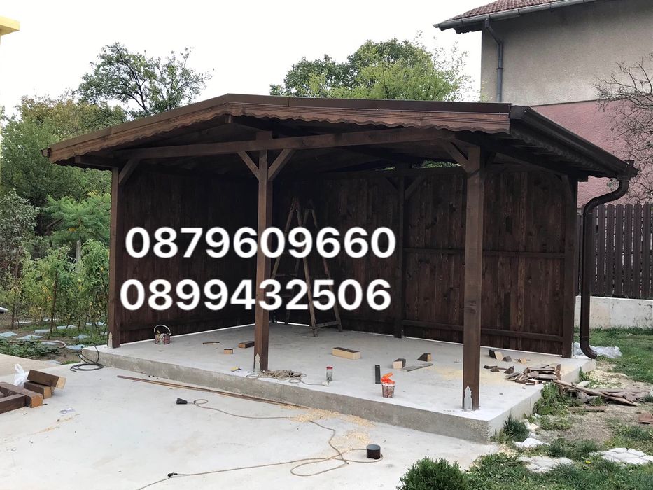 Навеси Дървени  Беседки Тераси Барбекюта Козирки