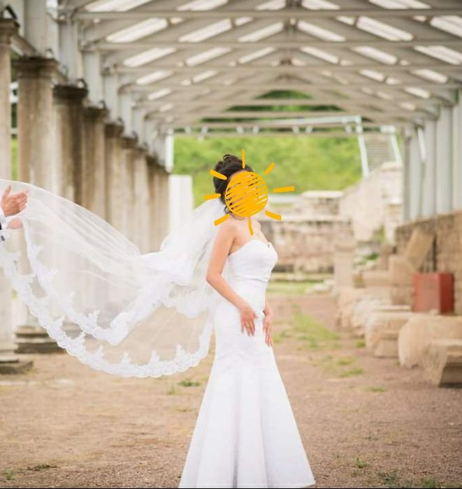 Булченка рокля + 2 метра вуал, размер хс