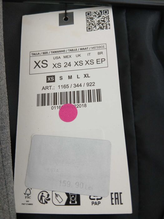 Vesta dama ZARA masura XS eleganta office business casual gri nepurtata cu eticheta