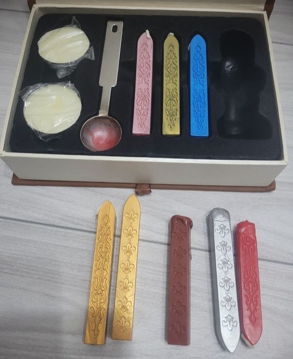 Set stampila sigiliu cu ceara si lumanari