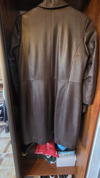 Кожаный  тренч  48 размера