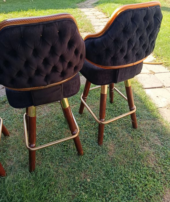Scaune bar vintage capitonate negru