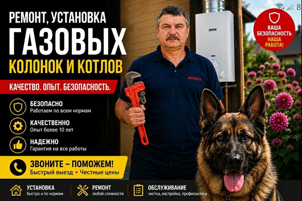Ремонт Газ.колонок котлов плит аристонов стир.машин и др.