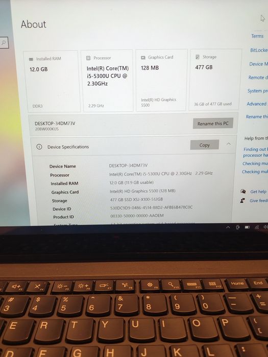 Laptop Lenovo Thinkpad i5 Touchscreen