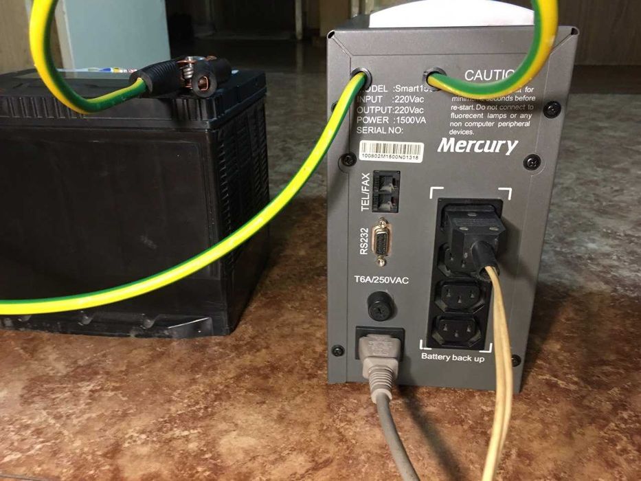 UPS MERCURY Smart 1500 VA цена с автомобильным аккумулятором