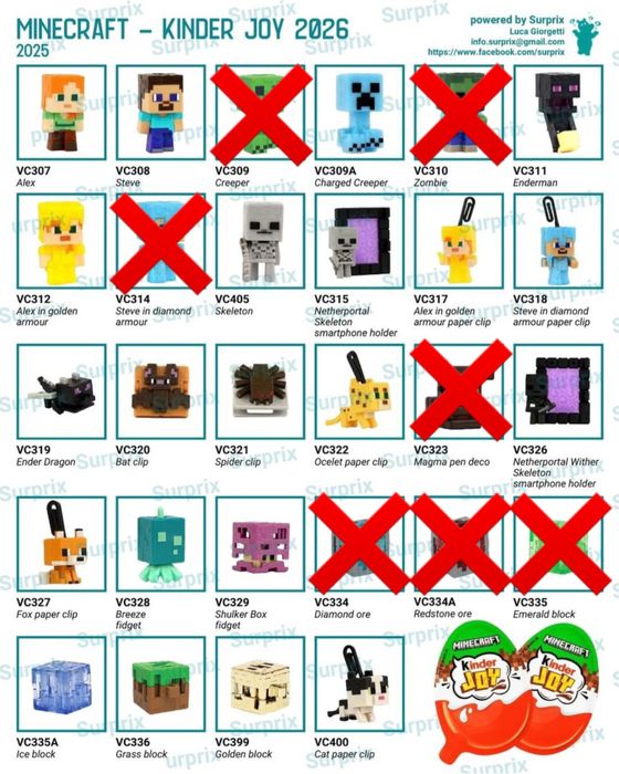 Figurine Kinder Joy Minecraft