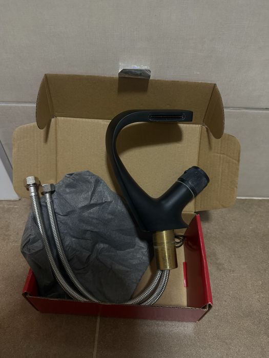 Baterie lavoar/chiuveta baie - negru mat