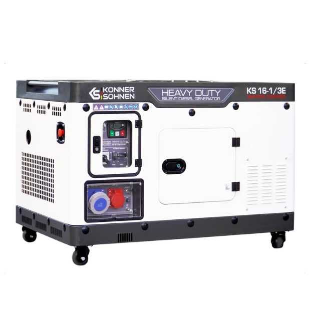 Generator de curent Konner & Sohnen KS16-1E Silent  16 kVA 230V diesel Heavy Duty insonorizat