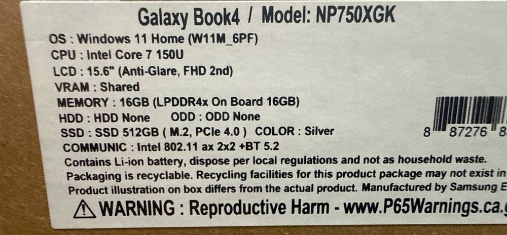 Ультрабук Samsung Galaxy Book4 15.6" (USA)