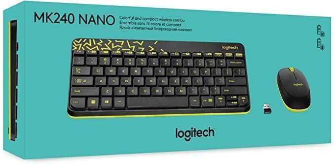 клавиатура Logitech MK240 Nano  клавиатура русский шрифт есть