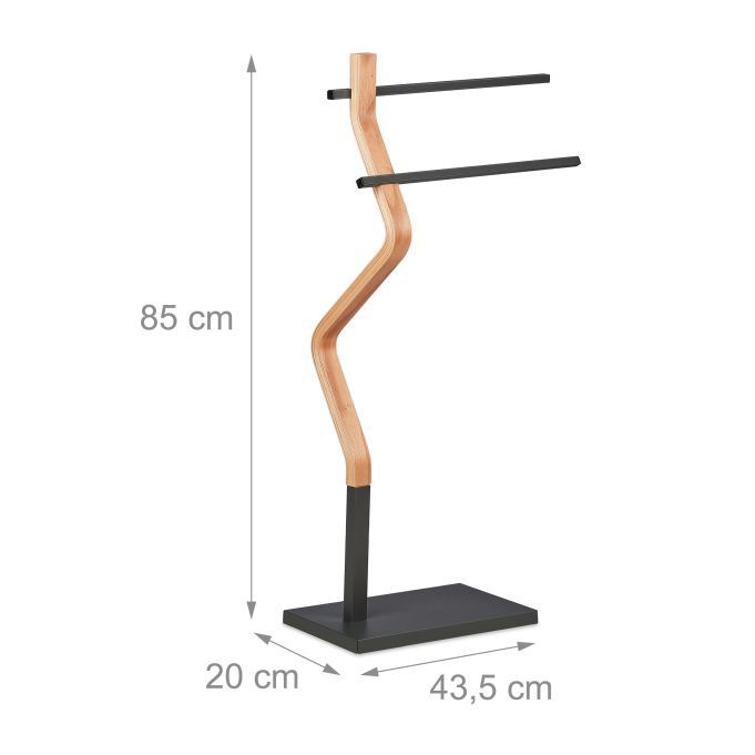 Модерна закачалка за кърпи в цвят сиво/естествено дърво