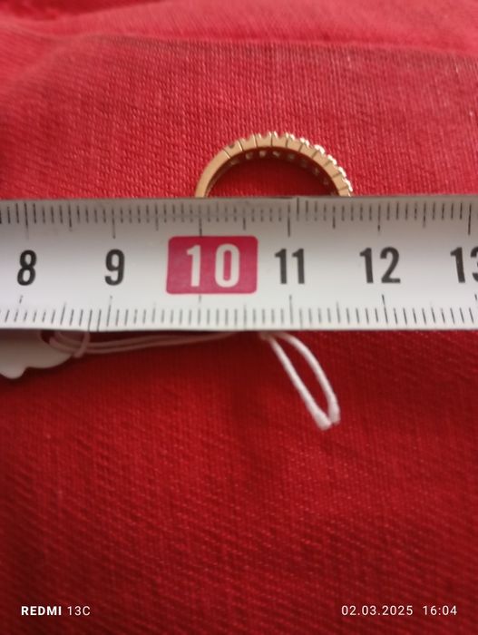 Inel aur cu pietre albe 17 mm diametru