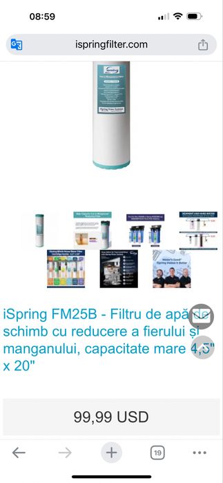 Filtru Big Blue - Cartus resina, reducere Fier si Mangan 20”