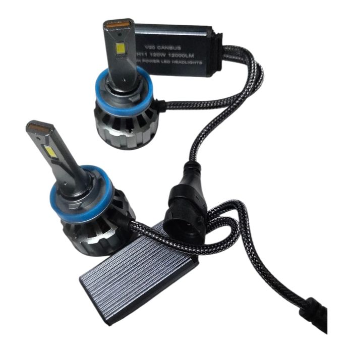 Set 2 Becuri LED H11 Canbus 120W – 12000 LM, 6000K Alb Rece, V20
