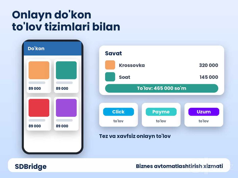Web sayt, landing page va onlayn do'kon yaratamiz