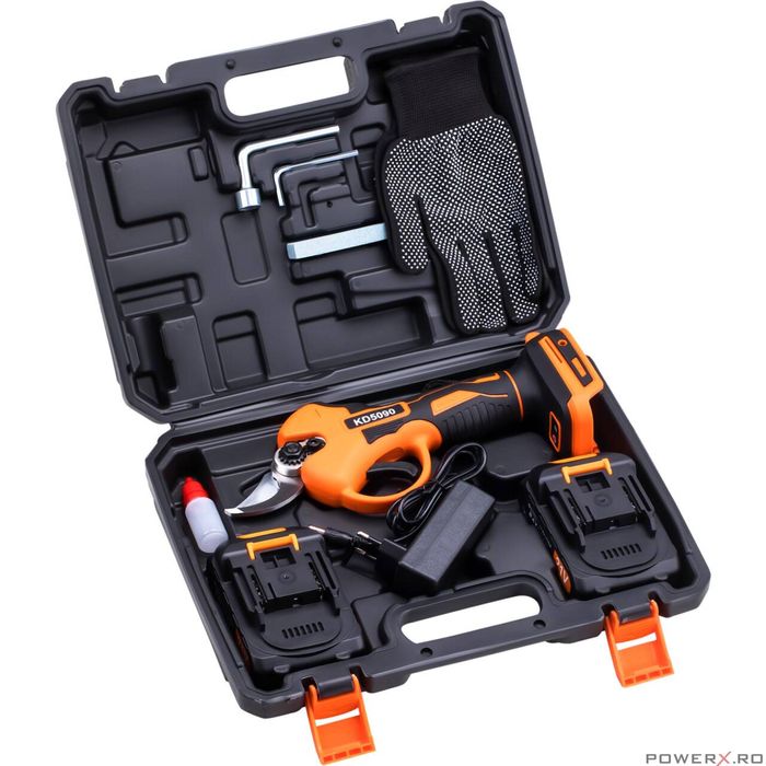 Foarfeca electrica pentru gard viu, pomi, vita-de-vie, cu acumulator,