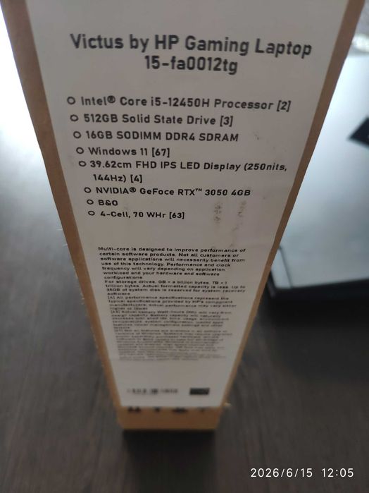 Игровой ноутбук HP Victus 15