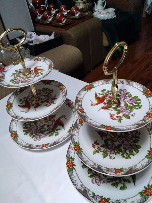 Редкий 3 ярусная вазы Производства Чехословакия