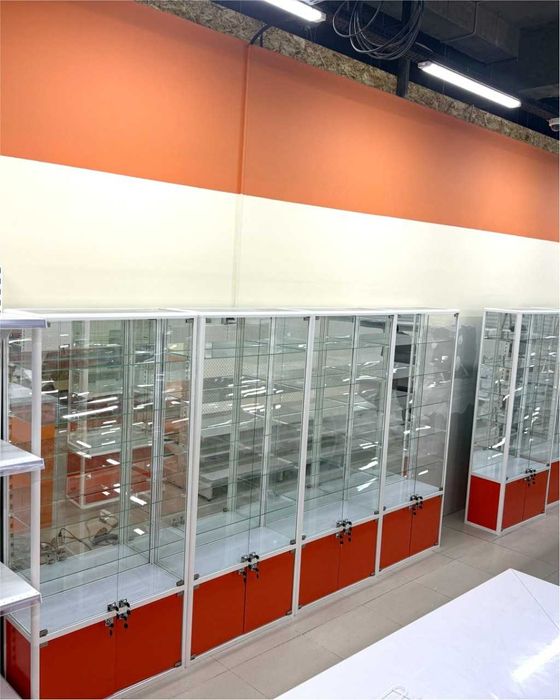 Прилавок витрина стеклянная из профиля, оборудование для магазина tavp