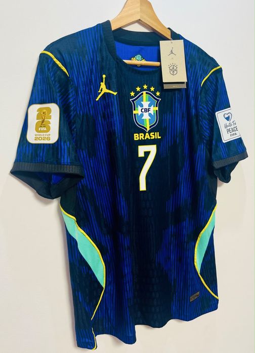 Tricou fotbal Brazilia Vini jr. Nike Vinicius away deplasare