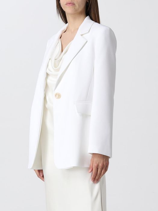 Pinko бял блейзър с брандирано копче модерен овърсайз модел