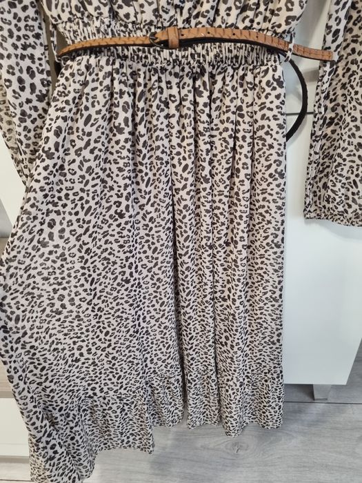 Rochie midi Reyon - vaporoasa animal print