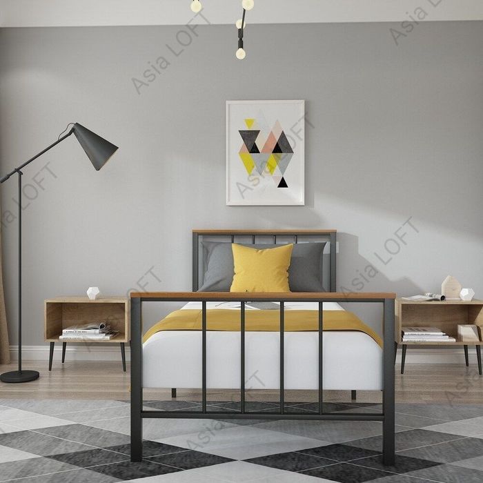 Металлическая Кровать, Односпальная, Темир Кровать, Евро Стиле, Лофт,